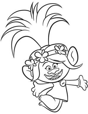 Cute Princess Poppy Coloring Page