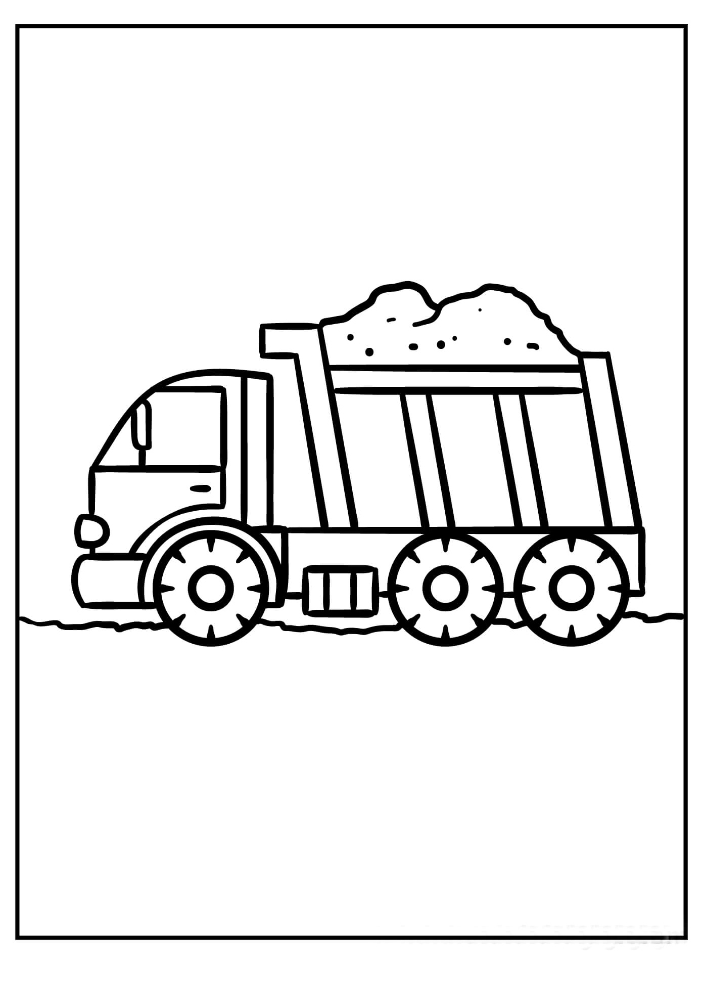 Truck in the Sand Coloring Page