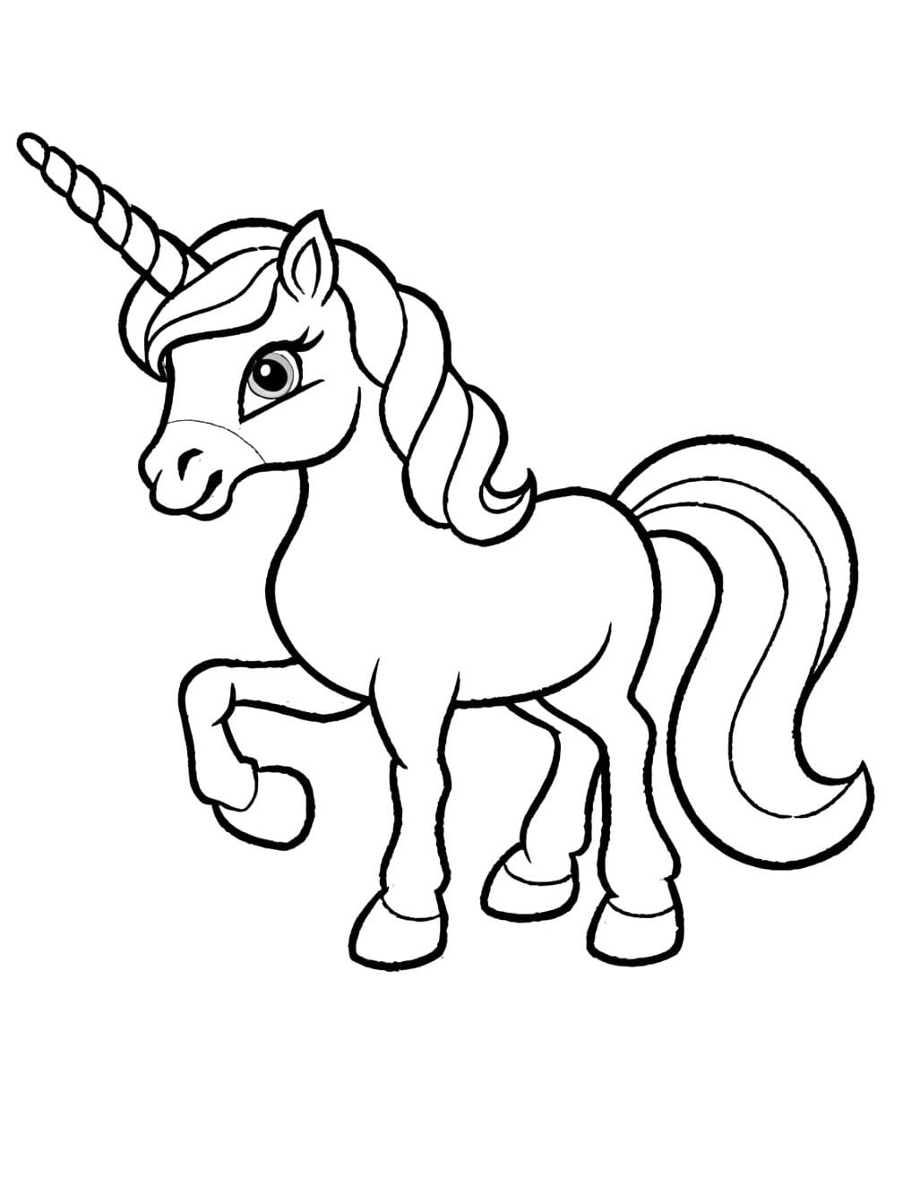 Flawless Unicorn Coloring Page