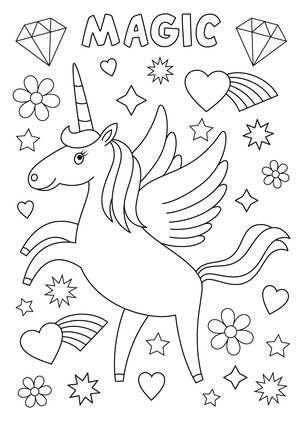 Unicorn Art Print - Not Intended for Coloring