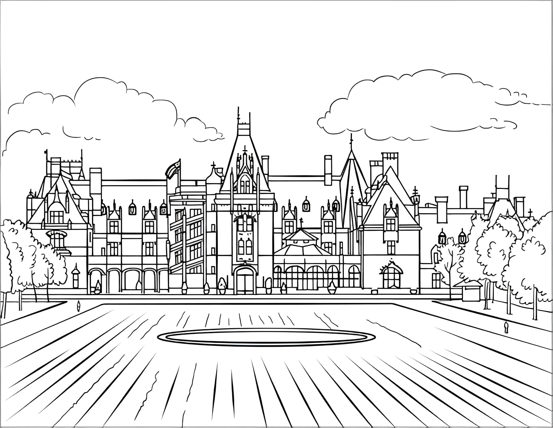 Biltmore Mansion Coloring Page