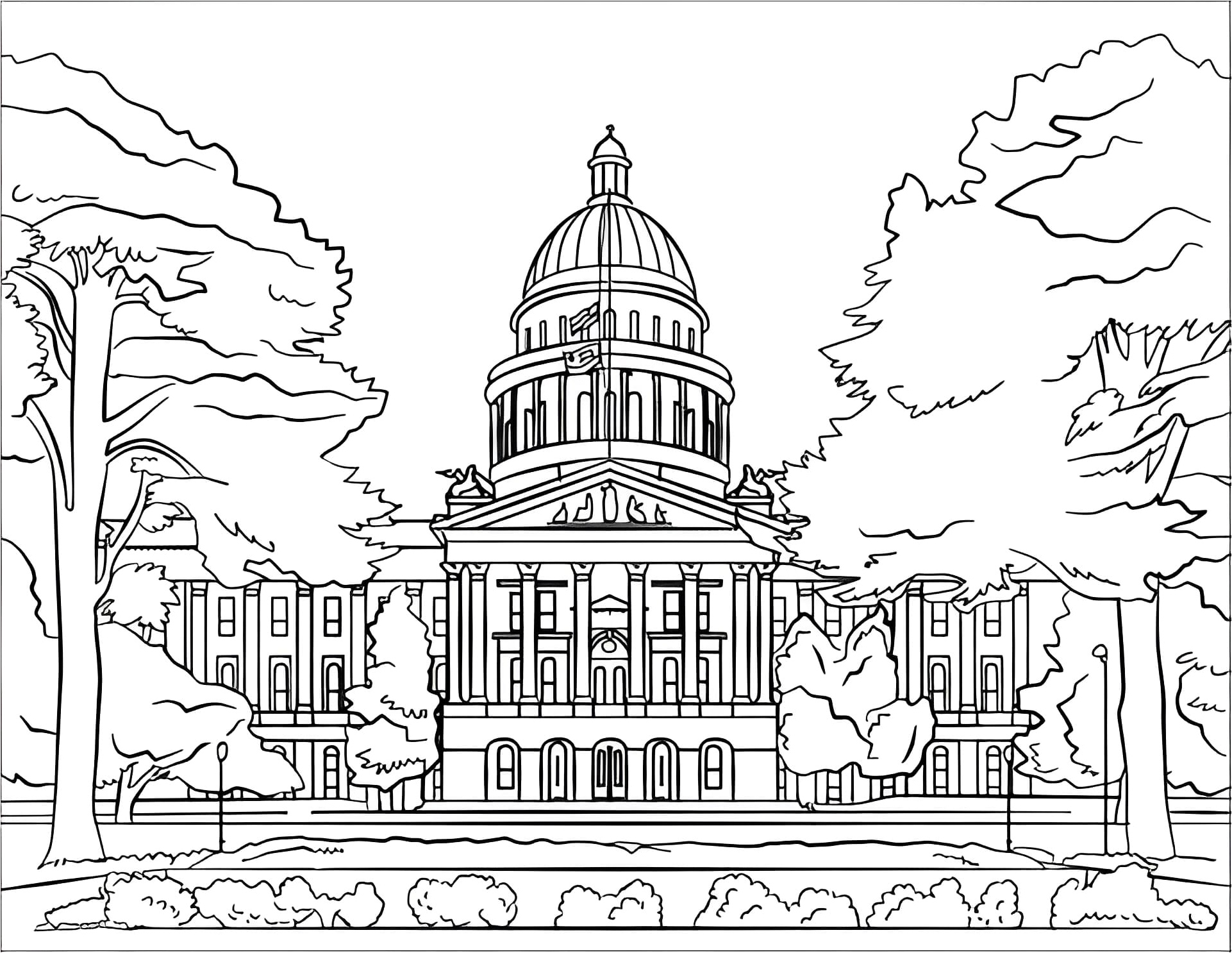 Capitol Building in California Coloring Page