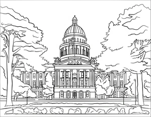 Capitol Building in California Coloring Page