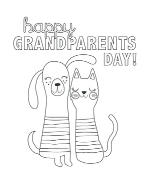 Grandparents' Day Celebration Coloring Page