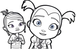 Girl Vampire with Blue Eyes Coloring Page