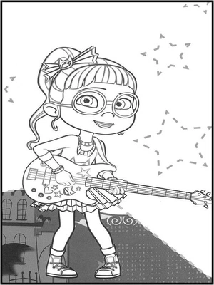 The Incredible V Shreds on the Guitar Coloring Page