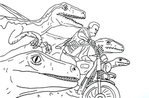 Speeding on a Motorbike Coloring Page
