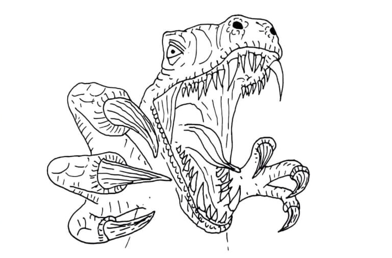 Velociraptor Assault Coloring Page