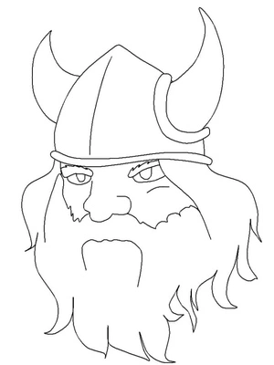 Face of a Viking Coloring Page