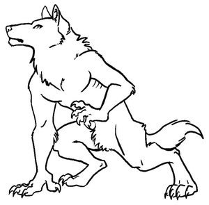 Friendly Werewolf Coloring Page for Kids