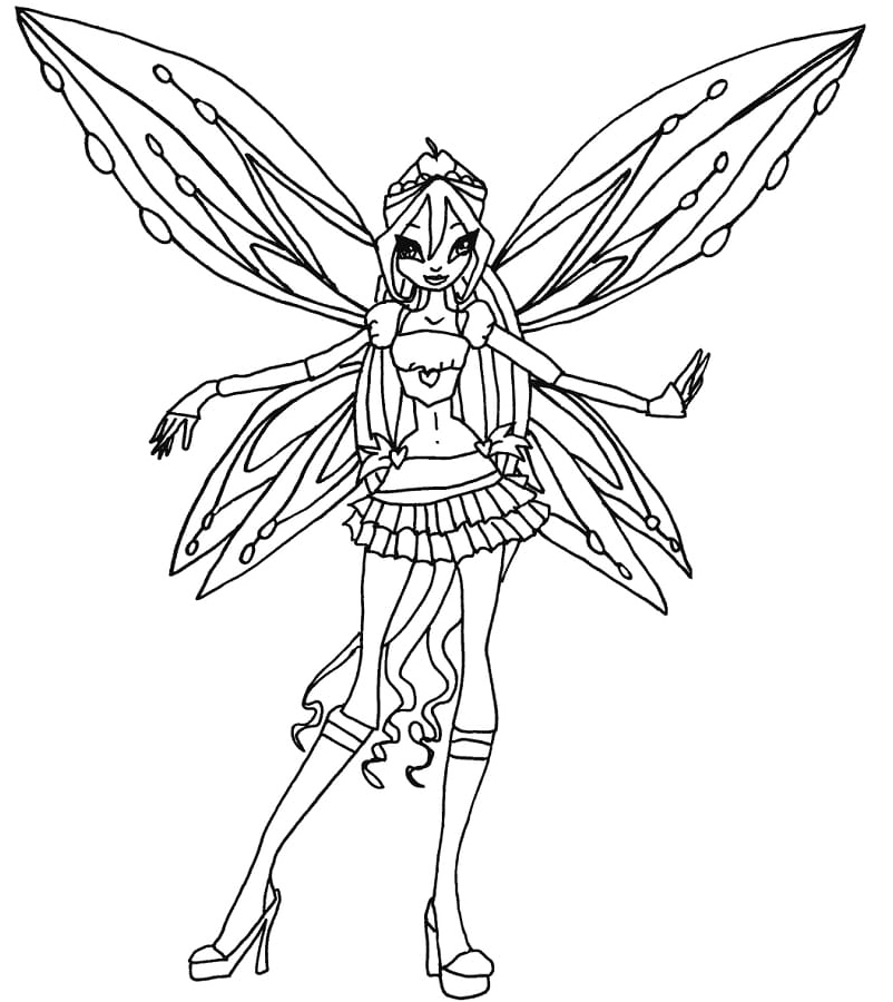 Fairy Bloom from the Winx Club Coloring Page