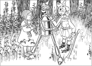 The Scarecrow and Ellie Provide Comfort to the Tin Woodman