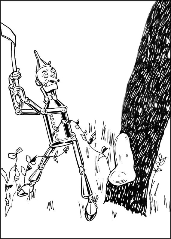 The Tin Woodcutter Visited Goodwin to Find a Heart Coloring Page