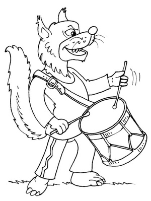 Drum-Playing Wolf