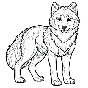 Grinning Wolf Coloring Page