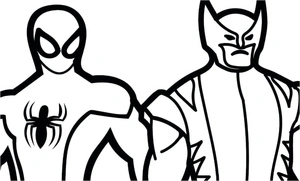 Spider-Man and Wolverine Coloring Page