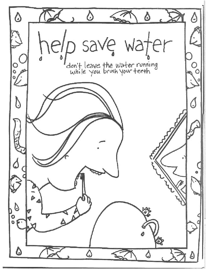 Help Save Water Coloring Page for World Water Day Coloring Page