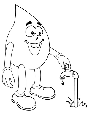 Water Conservation Coloring Page