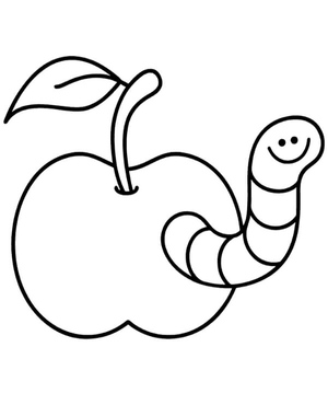 Joyful Worm Inside an Apple