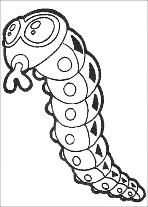 Yokomon Worm Coloring Page